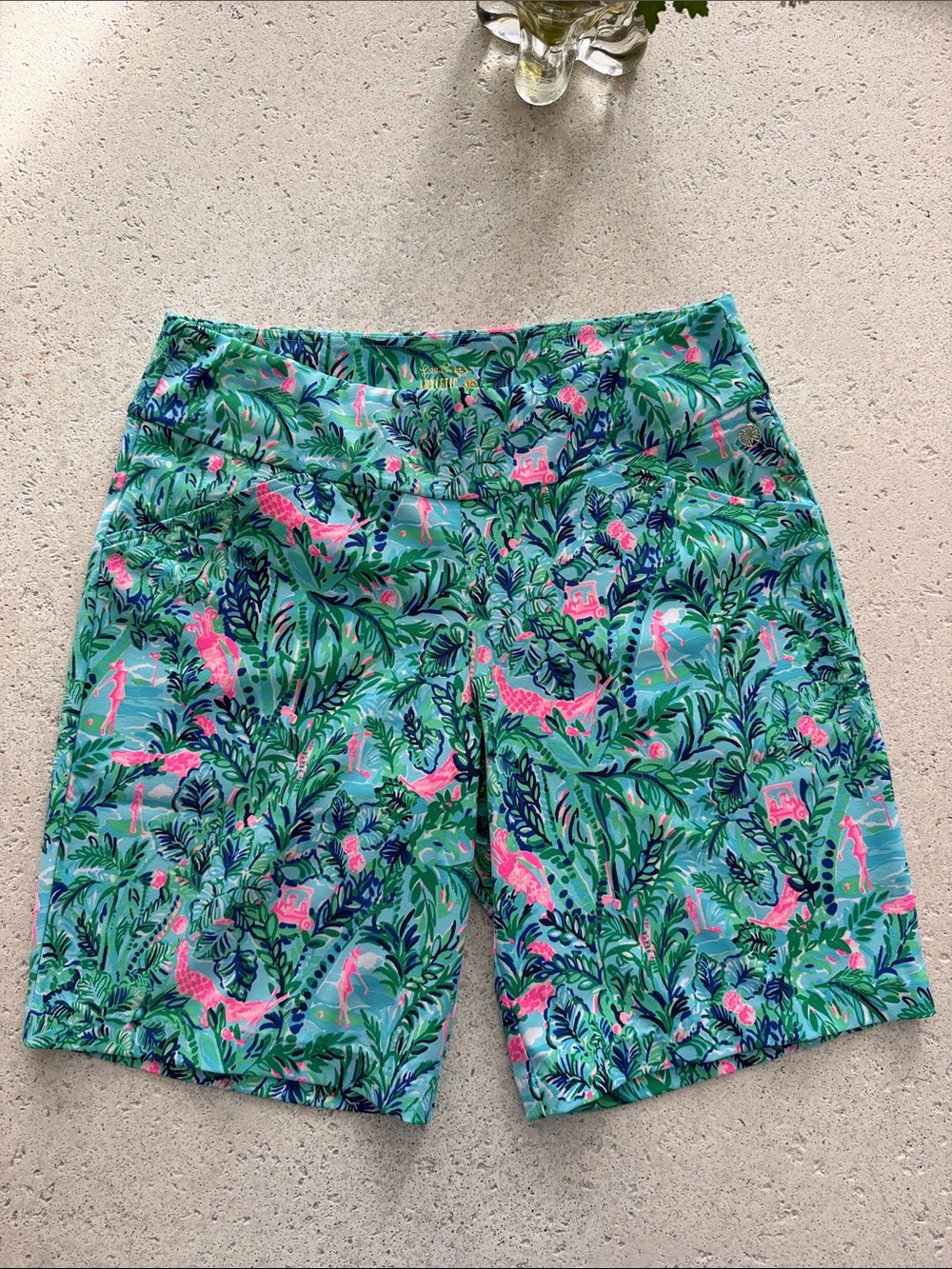 Lilly Pulitzer Tropical Floral Bermuda Shorts in Aqua, Pink & Green